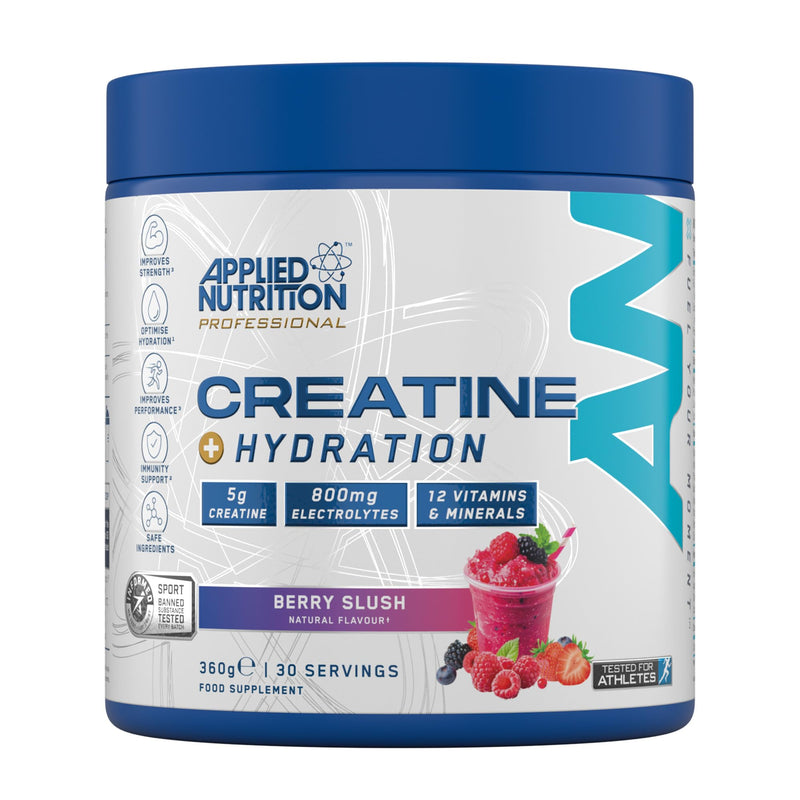 Applied Nutrition Creatine + Hydration Powder | Creatine Monohydrate, Electrolytes & Vitamins for Recovery & Hydration | Berry Slush | Informed-Sport Certified | 360g | 30 Servings 30 Servings (Pack of 1)