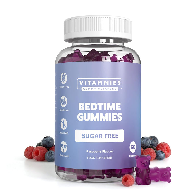 Vitammies Sugar-Free Sleep Gummies for Adults – Night Time Gummies with Magnesium &Calming Botanicals – Complement Your Evening Routine or Relax – Vegan Mixed Berry Flavour, 60 Chewable Bears