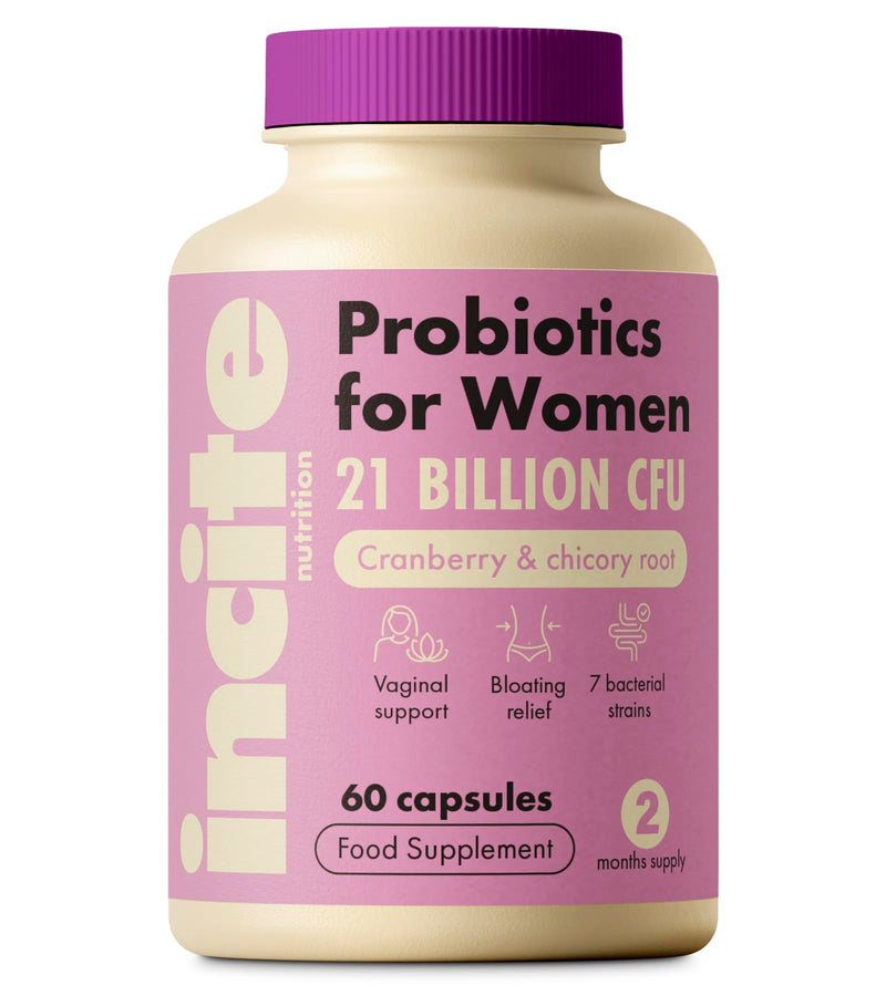Probiotics for Women 21 Billion CFU – 60 Capsules | 7 Lactobacillus Strains with Cranberry & Prebiotic Inulin – Vaginal Probiotics for Gut Health/pH Balance & Urinary - Womens probiotics – Vegetarian