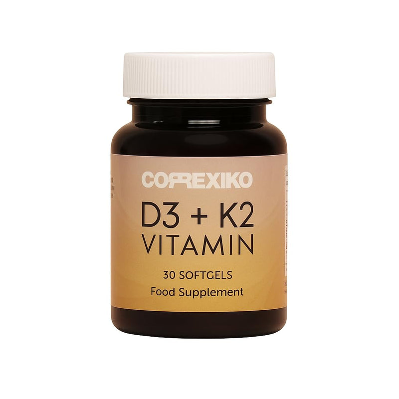CORREXIKO Vitamin D3 + K12 Soft Gels - High Strength 2000 IU & MK-7 100 MCG - Supports Bones, Heart & Immunity - Protect Arteries from Calcium Buildup - Synergistic Formula - 30 Gels, 1 Month Supply