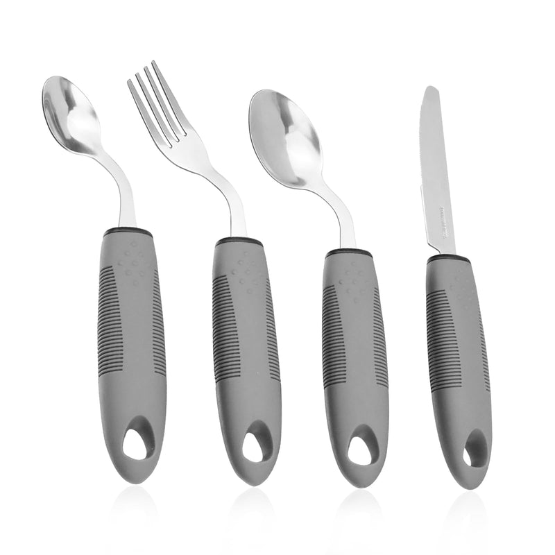 Adaptive Utensils Set, Parkinsons Utensils, Weighted Silverware for Hand Tremors, Elderly, Arthritis, Parkinsons, Adaptive Equipment–Easy Grip Aids Handle, Handicap Accessories for Daily Living 4
