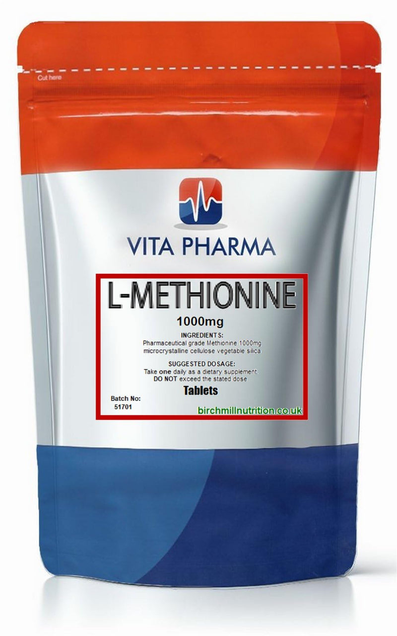 VITA PHARMA L-Methionine 1000mg 120 Tablets