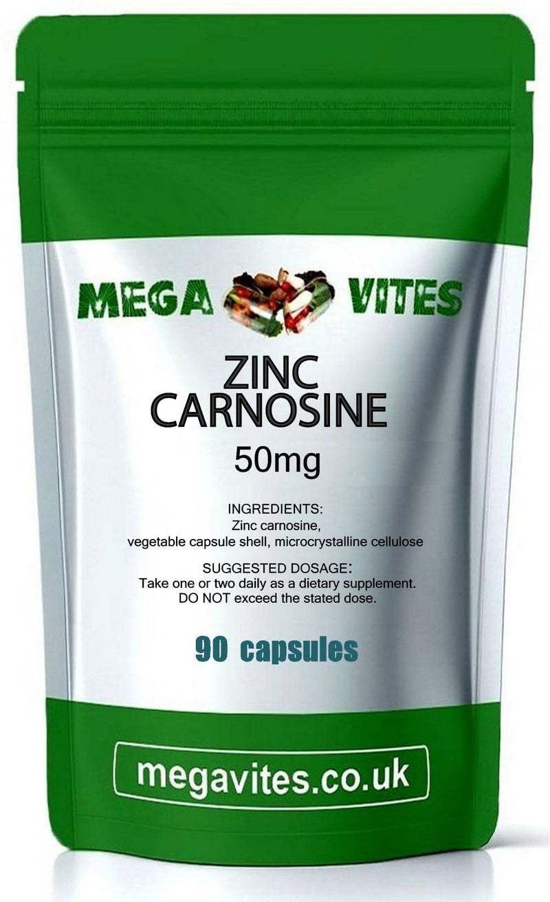 ZINC CARNOSINE Capsules 50mg x 90 - MEGAVITES