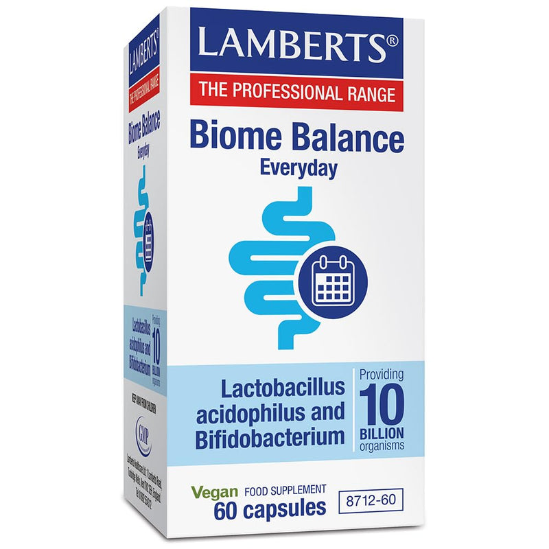 Lamberts Biome Balance Everyday – 10 Billion CFU – with Lactobacillus Acidophilus & Bifidobacterium Bifidum – 60 Capsules
