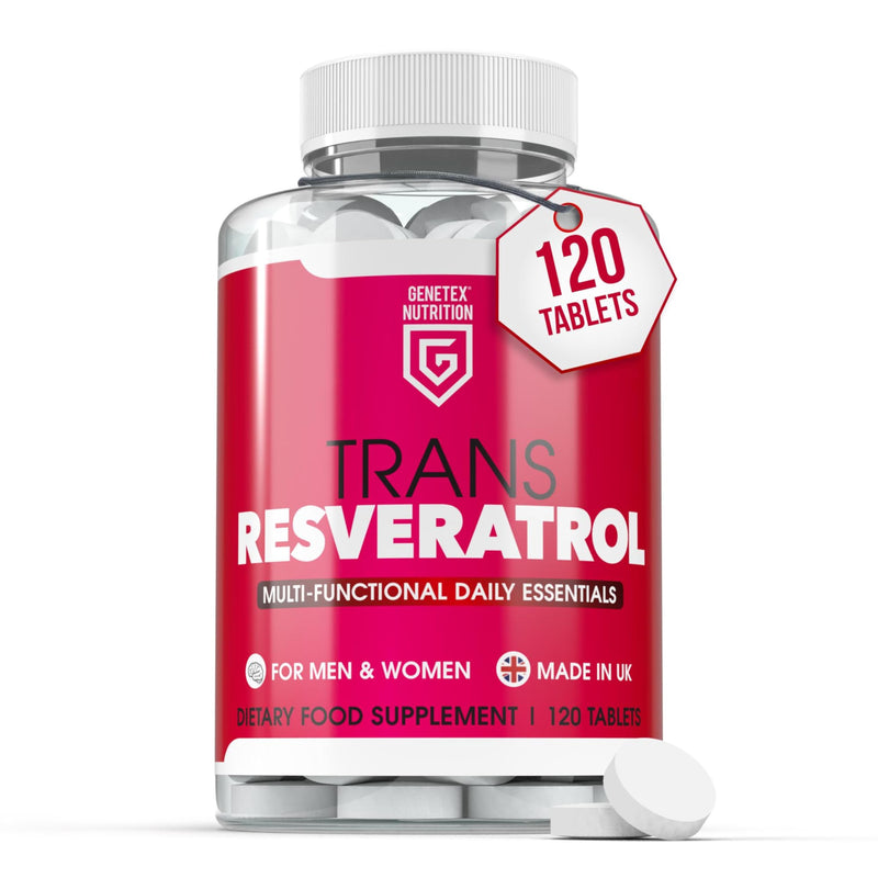Trans Resveratrol Supplement – 120 Tablets – Powerful Antioxidant, Multi-Functional Daily Essential for Men & Women – Supports Overall Well-Being – Made in the UK
