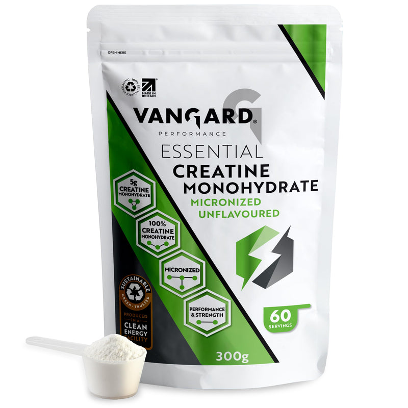 Creatine Monohydrate - 100% Pure Micronised Creatine Powder for Strength, Power & Muscle Growth Supplement, Unflavoured, Vegan & Easy-Mix (300g - 60 Servings)
