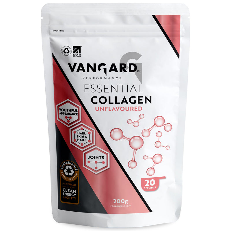 Vangard Essential Collagen Powder Unflavoured (200g - 20 Servings), Suitable for Halal Bovine Collagen to Support Skin, Hair Growth, Nails and Joints