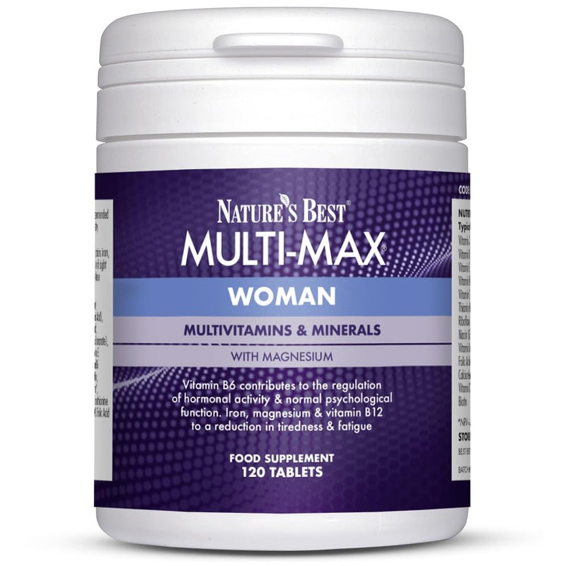 Nature's Best Multi-Max Multivitamin for Women - with Vitamin C, Zinc, Iron and More - UK Made - 120 Tablets (2 Months' Supply)
