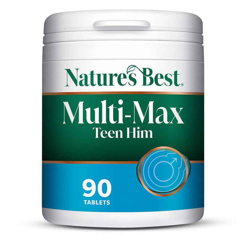 Nature's Best Multi-Max Multivitamin for Teen Him - with Vitamin C, Selenium and Magneisum - Growth & Development Support for Boys 13-19 - UK Made - 90 Tablets (3 Months' Supply)