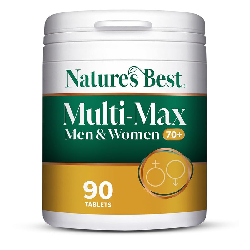 Nature's Best Multi-Max Multivitamin for Age 70+ - Advanced Support with Vitamin C, D and Calcium for Immune Support & Bone Health for Seniors - UK Made - 90 Tablets (3 Months' Supply) 90 count (Pack of 1)
