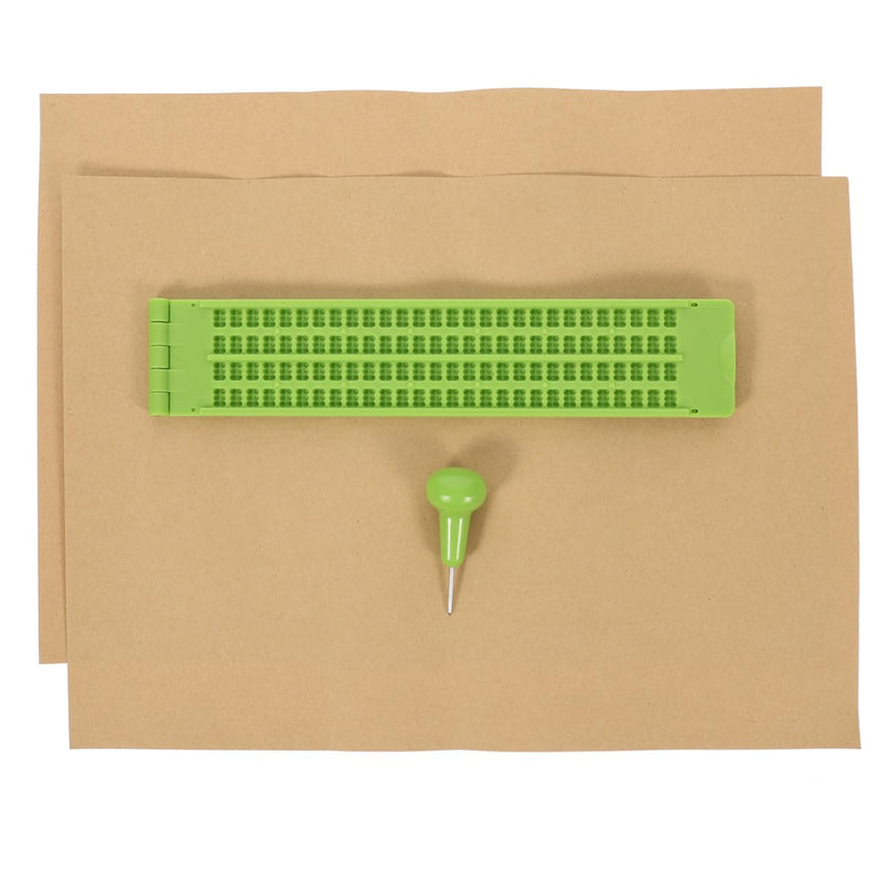 Reusable Braille Writing Kit with Stylus Pen and Practice Sheets Portable Plastic Braille Board for Blind Learning and Daily Writing Aid