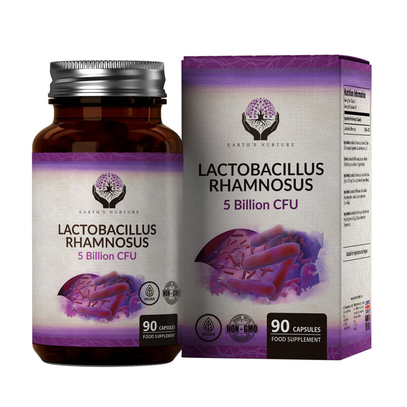 EN Lactobacillus Rhamnosus | 90 High Strength Rhamnosus Probiotic Capsules - 5 Billion CFU L-Rhamnosus Probiotics per Serving | Non-GMO, Gluten, Dairy & Allergen Free | Made in The UK