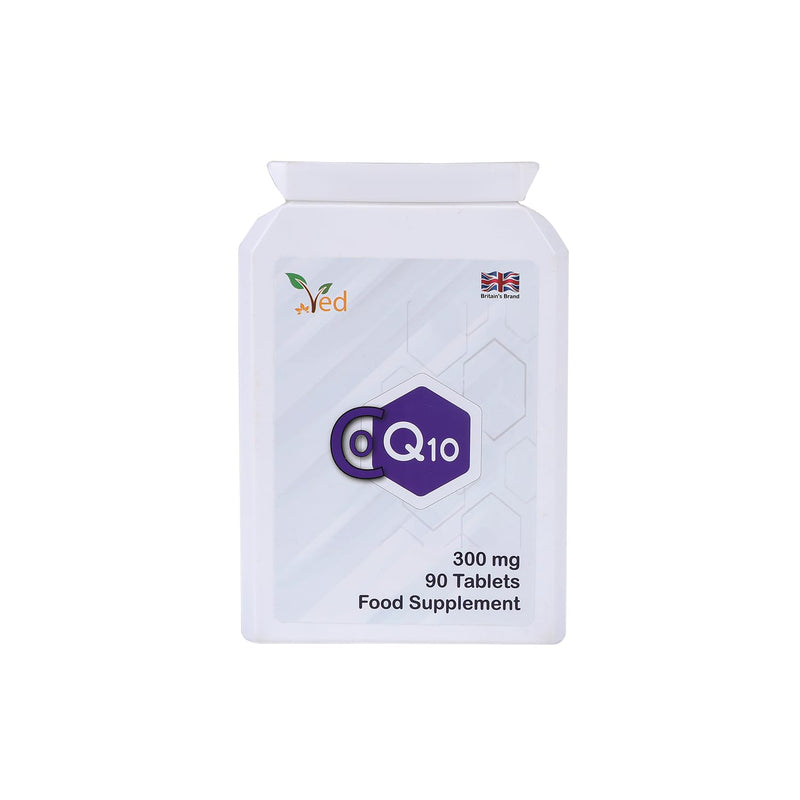 VED Ubiquinone Coenzyme Q10 300 mg Supplement, 180 Vegan CoQ10 Tablets, Super Strength Vegan Friendly Naturally Fermented CoQ10 Supplement, Non-GMO, 6 Months Supply.