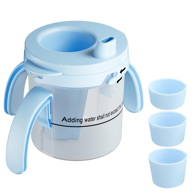 Dysphagia Cup for Adults - 5cc/10cc/15cc Spill-Proof Drinking Cup for Elderly | IDDSI Levels 0-2 | Choke Prevention | Removable Handles | Nose Cutout Design