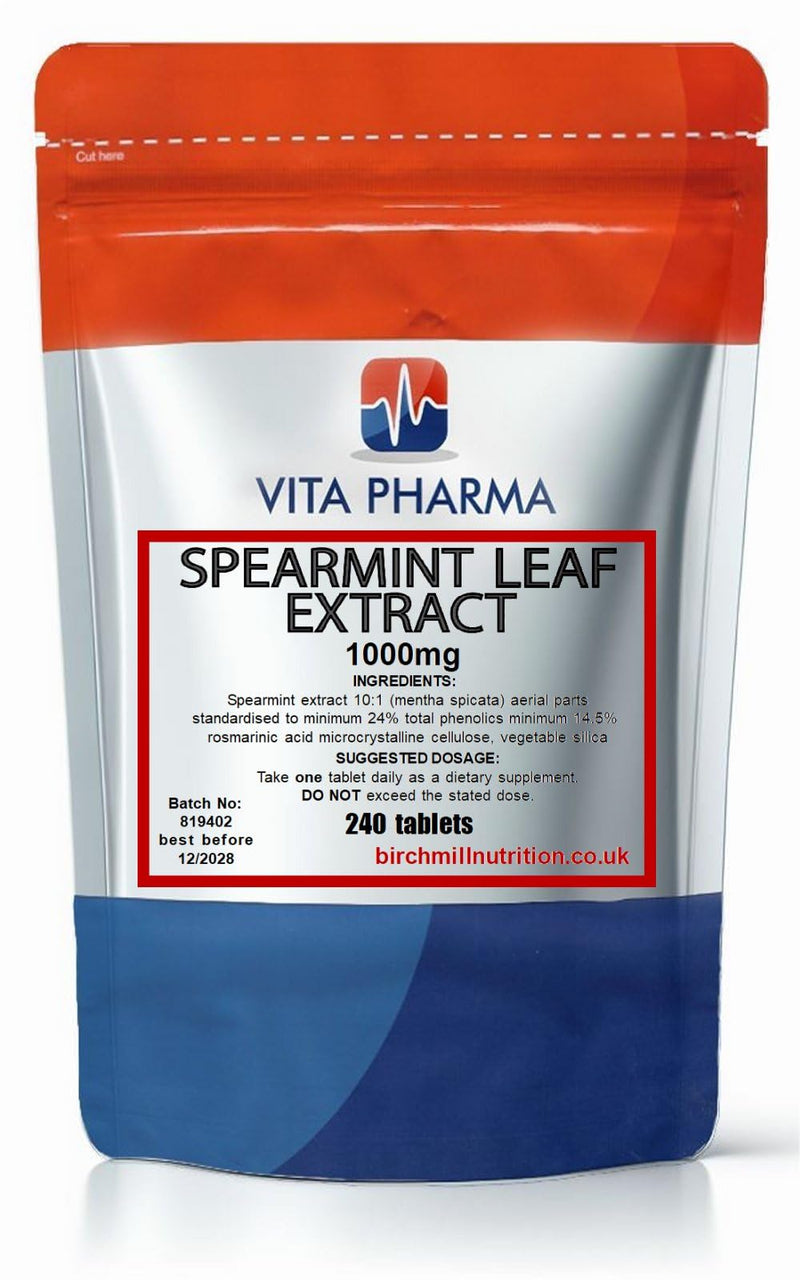 VITA PHARMA Spearmint Leaf 1000mg 240 Tablets Herbal Supplement