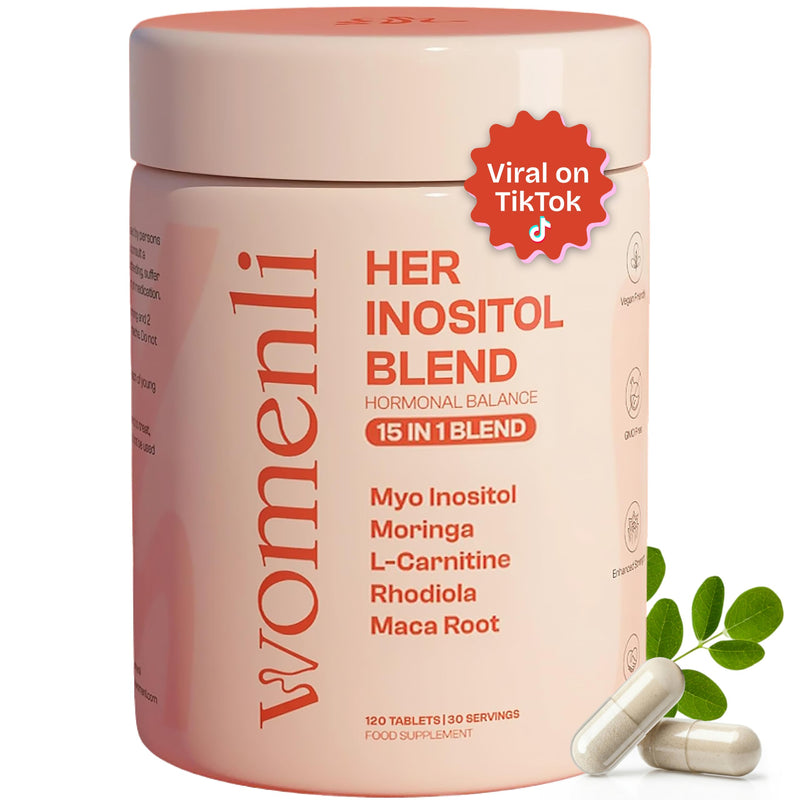 Her Inositol Blend - Myo-Inositol PCOS Supplement, 15-in-1 Formula with Folic Acid, Moringa, CoQ10, L-Carnitine, Dandelion Root & Rhodiola - 120 Vegan Capsules for Hormone Balance & Ovulation