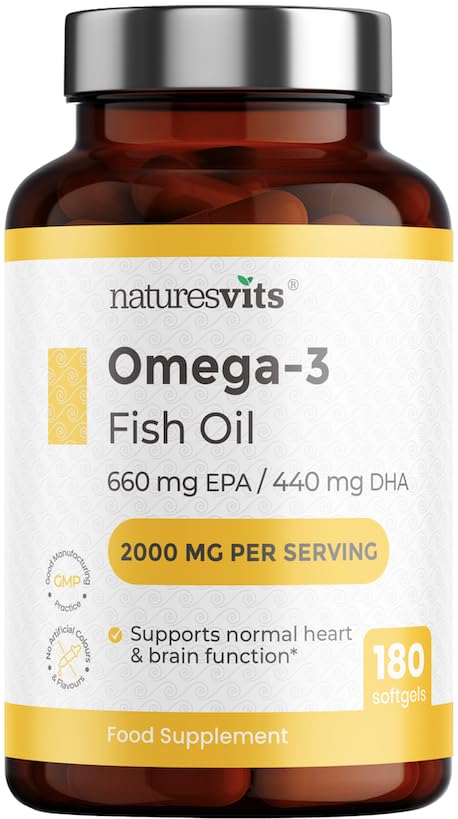 Omega 3 Capsules High Strength, 90 Serves - 660mg EPA and 440mg DHA - Fish Oil Supplements and Fatty Acids for Heart and Eye Health