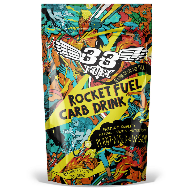 33Fuel Rocket Fuel Carb Drink Powder Mix – UPF-Free, 25-100g Carbs per Litre, Natural Electrolytes, Hydration for Running, Cycling, Endurance Sports