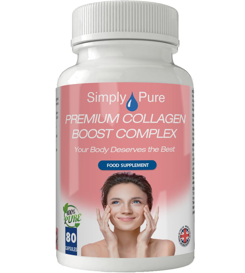 Premium Collagen Boost Complex for Skin & Joint Health | Type 1 Marine Collagen with Hyaluronic Acid & Vitamin C | 600mg Capsules x 80 | GM Free | Gluten Free