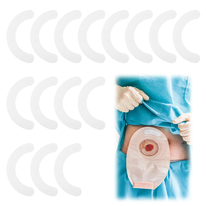 Tape Strips for Stoma Bags, 60pcs Curved Ostomy Barrier Tape, Stoma Skin Barrier Strips, Elastic Stoma Protection Tape, for Colostomy, Urostomy, Ileostomy Supplies