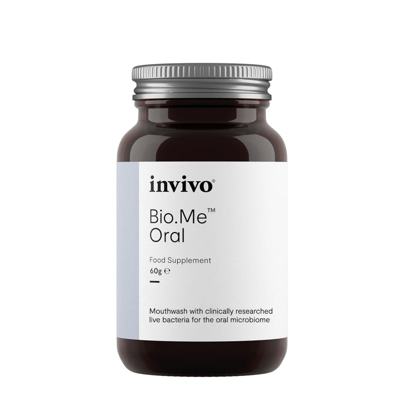 Invivo Bio.Me Oral Powder for Bad Breath, Healthy Gum Support and Oral Health. - 2.5 Billion CFU Probiotic Bio Cultures Complex Powder with PROBIOACT® - Contributes to Oral Microbiome