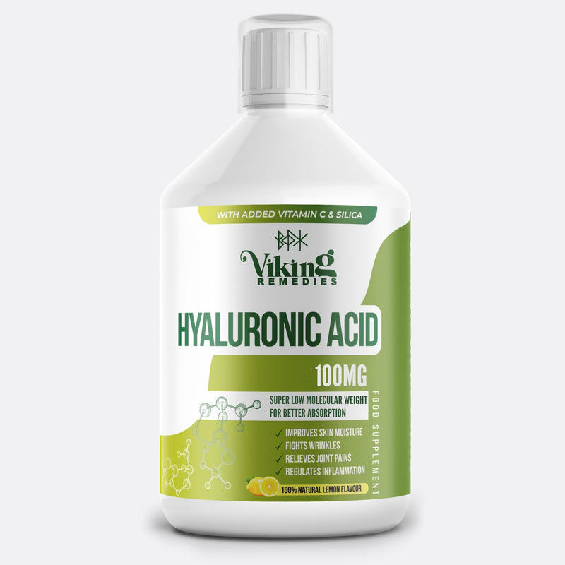 Liquid Hyaluronic Acid 100mg – Vegan Lemon Flavour – High Strength Skin & Joint Support – 500ml Sugar-Free Supplement – Made in Sweden