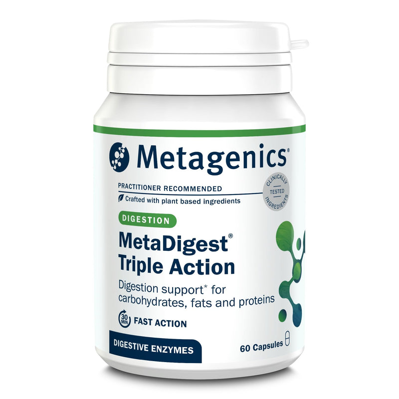 Metagenics MetaDigest Triple Action - Comprehensive Digestive Support with Plant Enzymes and Ginger Extract - 60 Capsules 60 count (Pack of 1)