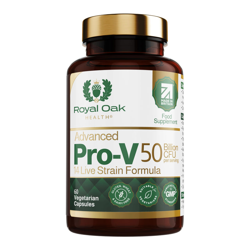 Advanced Pro-V – 50 Billion CFU | 14-Strain Probiotic Formula with Clinically Informed Species | 60 Vegetarian Capsules | UK Made | Gut & Immune Support | Non-GMO
