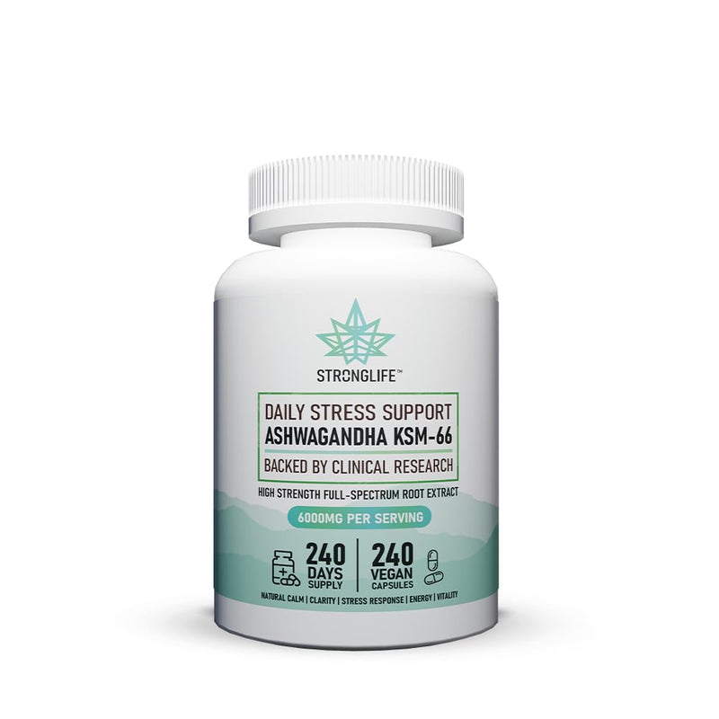 Ashwagandha KSM-66 Capsules 240-6000mg for Stress Relief, Energy, and Mental Clarity | High Strength, Like Tablets, Patches and Powder
