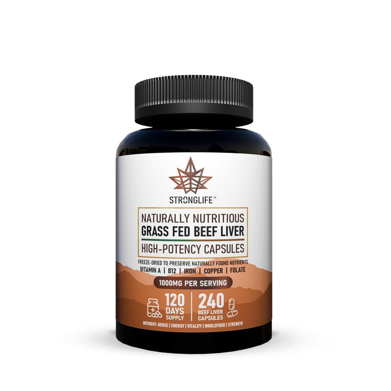 Beef Liver Capsules for Men & Women | 1000mg Freeze-Dried | 240 Capsules | 120-Day Supply | Natural Iron, Energy & Nutrient Support creatine
