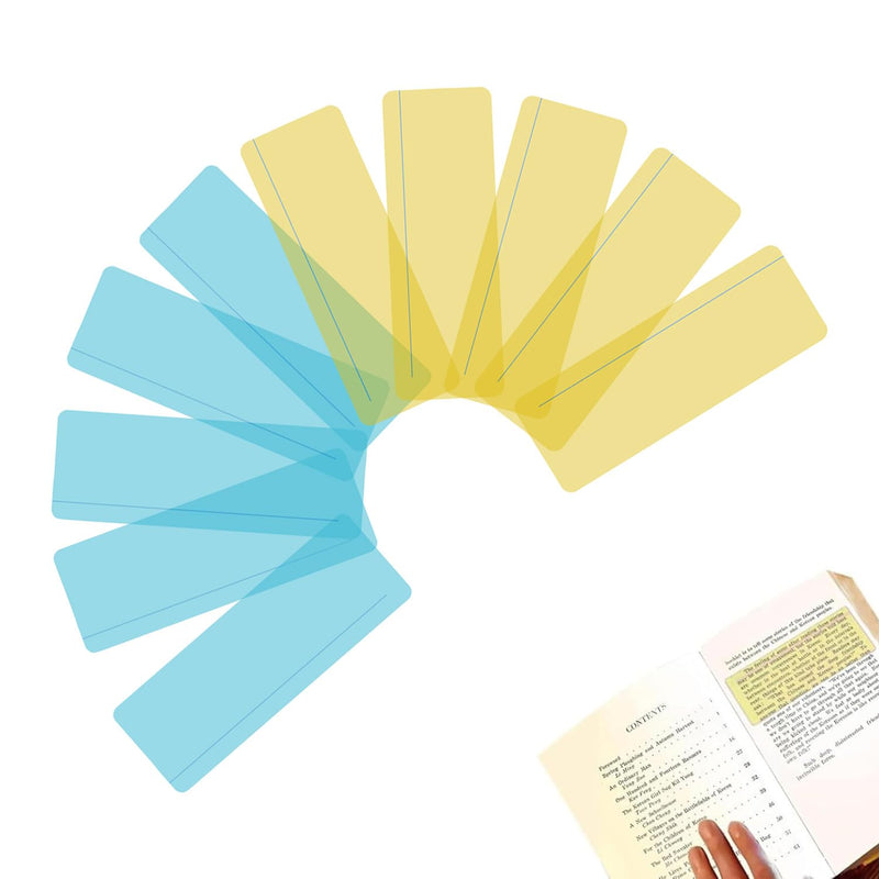 SANTUO 8 Pieces Dyslexia Overlays for Reading - PET Yellow Overlays for Dyslexia, Dyslexia Aids for Dyslexia ADHD Irlens Syndrome Visual Stress Relief (blue+yellow) blue+yellow