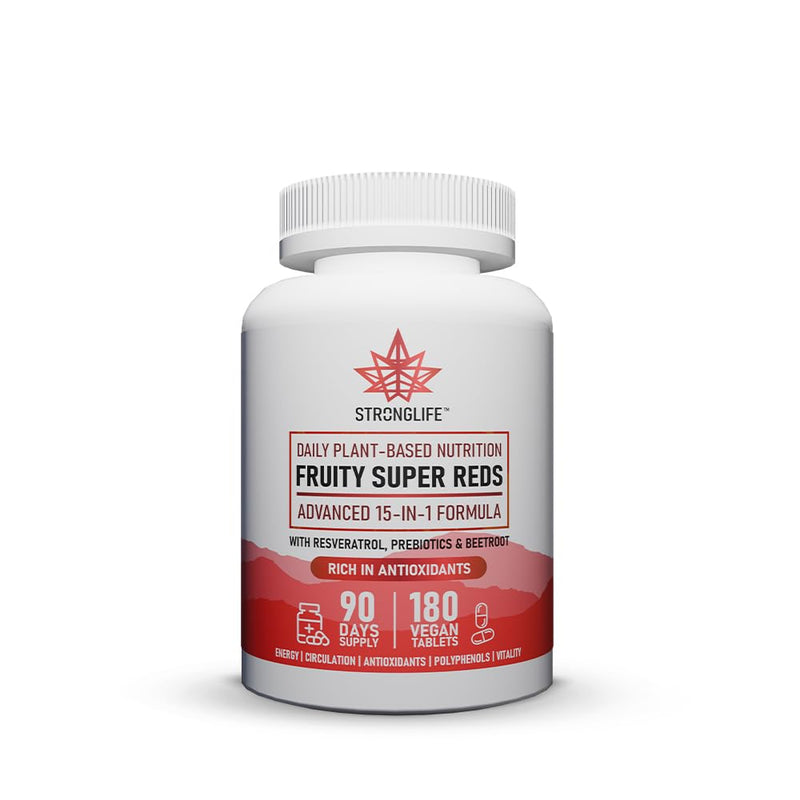 Super Reds Supplement Tablets – 9300mg per Serving – 180 Vegan Tablets – Red Superfood Blend with Beetroot, Acai, Blueberry & Pomegranate – Antioxidant Fruit Complex – 90 Day Supply