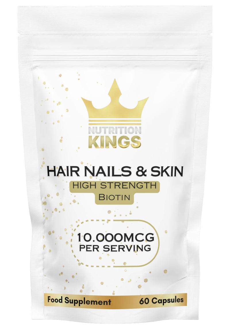 Biotin 10.000mcg | Hair, Nails & Skin Capsules | Pure, Organic, Vegan, 60 Capsules | No Added Fillers Binders Or Artificial Ingedients