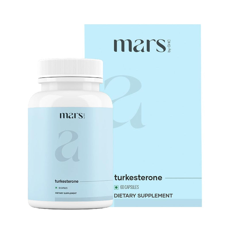 Mars by GHC Turkesterone Capsules with Ginseng & Bioperine | Plant-Based Herbal Supplement | 60 Capsules | Pack of 1