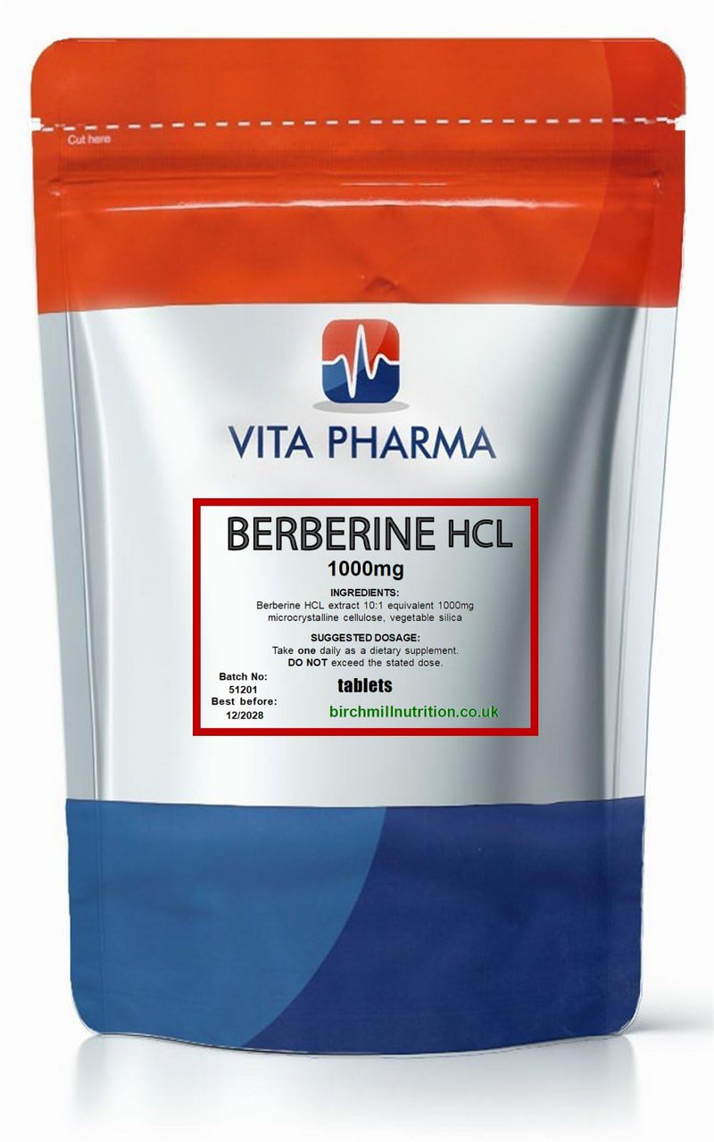 VITA PHARMA Berberine HCL Tablets 1000mg x 240, Blood Sugar Levels, Heart & Metabolic Health, Weight Management & Fat Metabolism, Energy & Digestive Wellness
