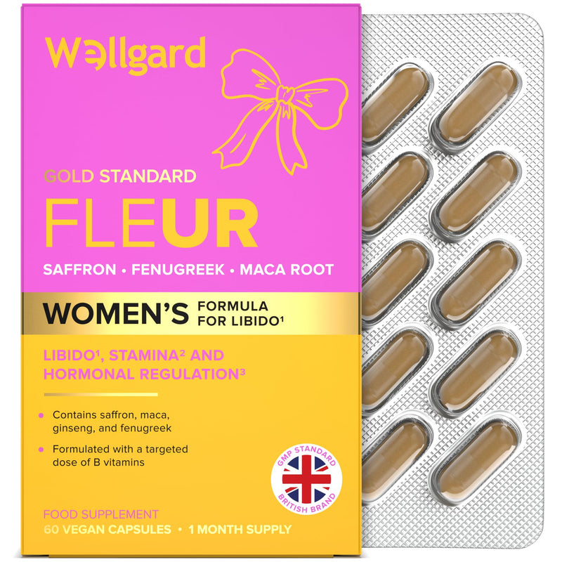 Wellgard Fleur Libido Booster for Women, 60 Capsules | Saffron, Maca, Fenugreek, B6, B12 & Magnesium, Vegan