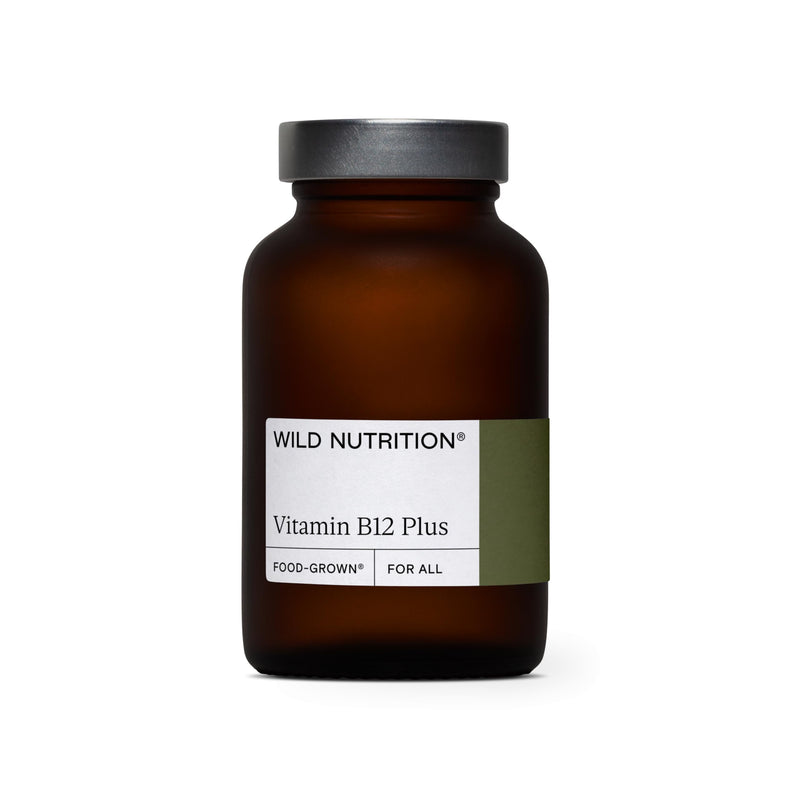 WILD NUTRITION Food-Grown Vitamin B12 Plus | Vitamin B12 Supplement with Beetroot Powder to Support Nervous System, Energy Levels & Energy Metabolism | 30 Capsules