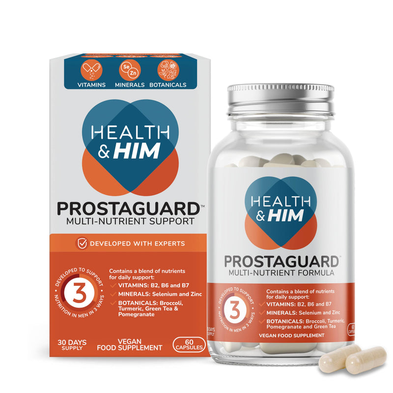 Health & Him Prostaguard Supplements for Men - 1 Month Supply, 60 Capsules - with Polyphenol Blend, Turmeric, Selenium & Zinc, Vegan, Gluten Free 60 count (Pack of 1)