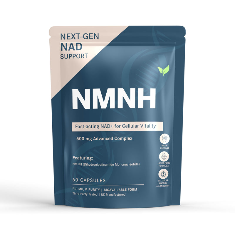NMNH Supplement 500mg – Reduced NAD+ Precursor – Cellular Energy, Healthy Aging & Mitochondrial Support – 60 Vegan Capsules – High Absorption Dihydronicotinamide Mononucleotide 60 count (Pack of 1)