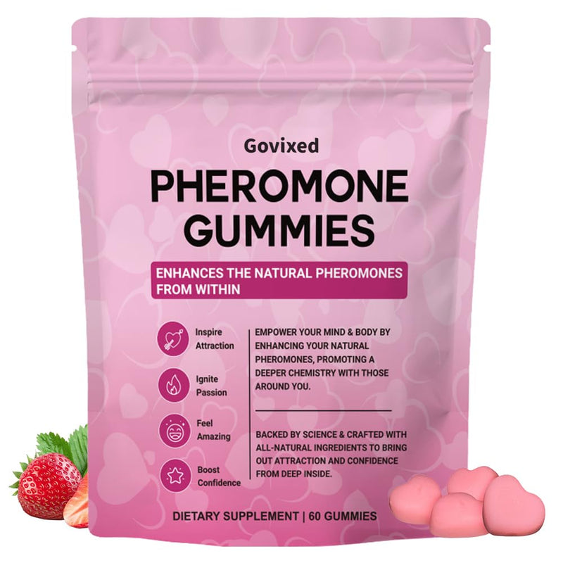 Pheromone Gummies, Premium Feminine Balance Gummies for Women's Health & Wellness, Strawberry Flavor -60 Gummies -30 Servings