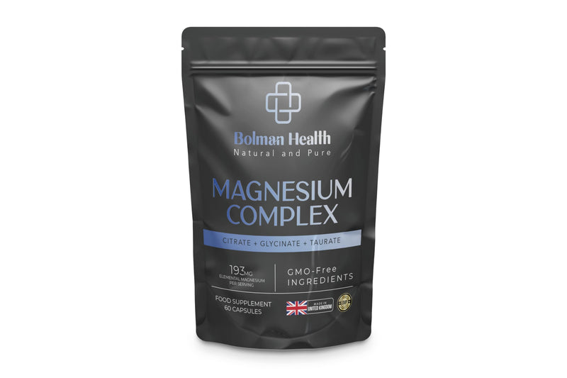Magnesium Complex | Citrate, Glycinate & Taurate | 193mg Elemental Magnesium Per Serving | Supports Muscle Function, Nerve Function & Energy | 60 Vegan Capsules | Non-GMO 60 count (Pack of 1)