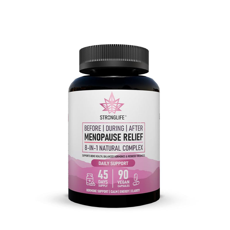 Menopause Support Capsules – Before, During & After – Red Clover, Ashwagandha, Maca, Ginseng, Sage, Magnesium, B6, D3 – 90 Capsules (45-Day Supply)