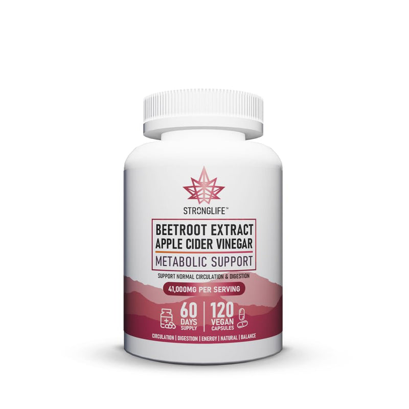Beetroot Capsules for Men & Women – 40000mg High Strength Extract – Blood Flow, Endurance & Energy Support – 120 Vegan Capsules – 60 Day Supply