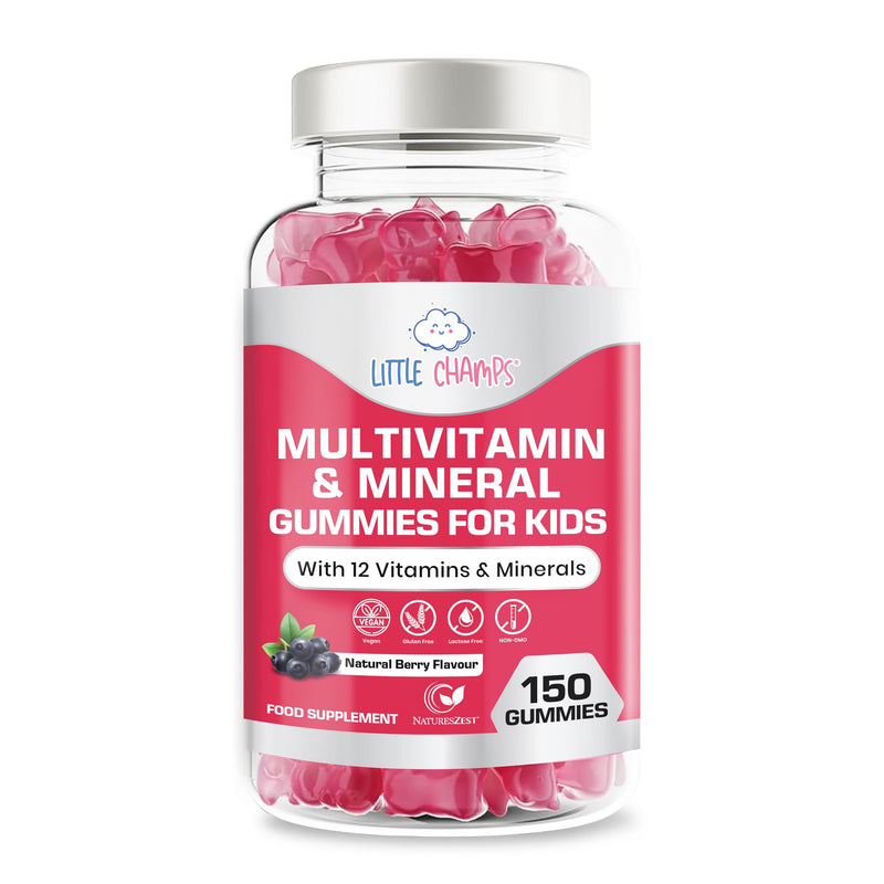 Kids Multivitamin & Mineral Gummies | 150 Chewables Gummies with 12 Essential Vitamins & Minerals | Childrens Multivitamins for Immune Support, Energy & Brain Health | Vegan | Natural Berry Flavour