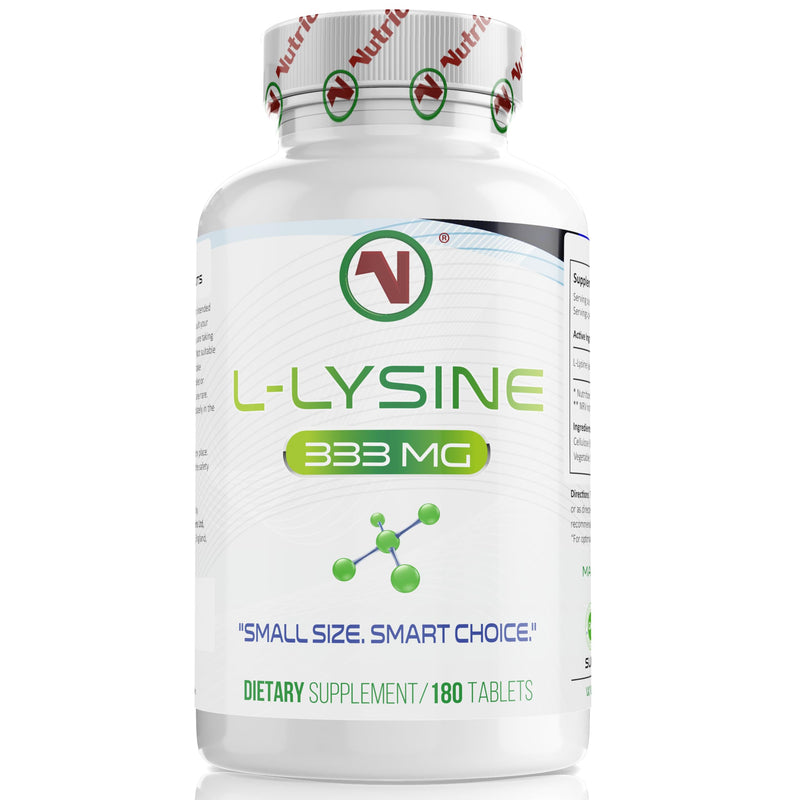 L-Lysine 1000mg – 180 Small Vegan Tablets | | 333mg Per Tablet | Essential Amino Acid for Protein Synthesis & Normal Collagen Formation | 2-Month Supply | Easy to Swallow 180 count (Pack of 1)
