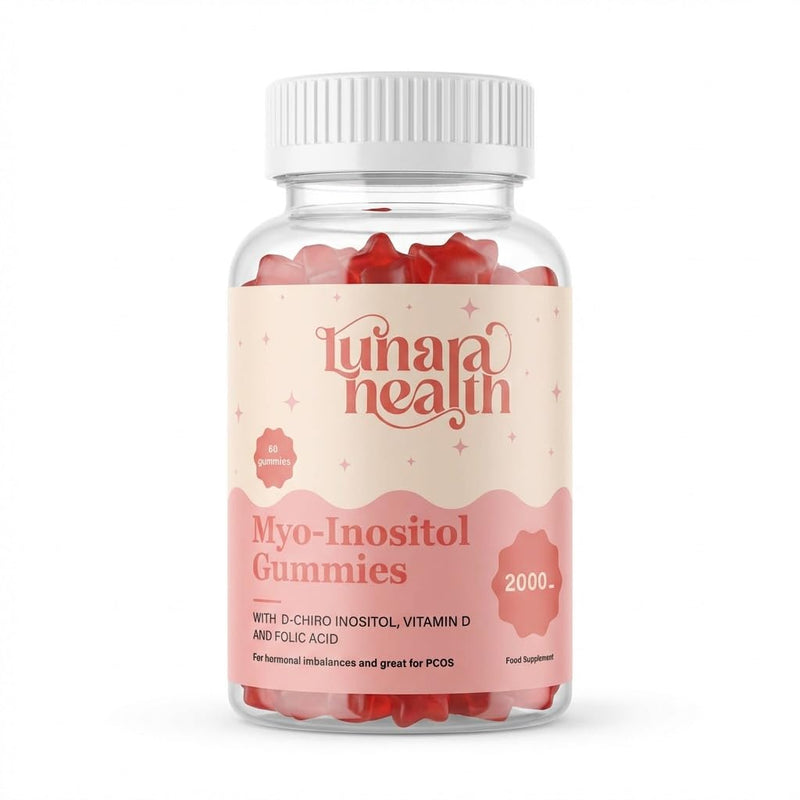Myo-Inositol Vegan Gummies | PCOS, Hormone Balance Supplement, Fertility | 4000mg Myo-Inositol | 700mcg Folic Acid | 200mcg Chromium | Strawberry Flavour | 60 Gummies