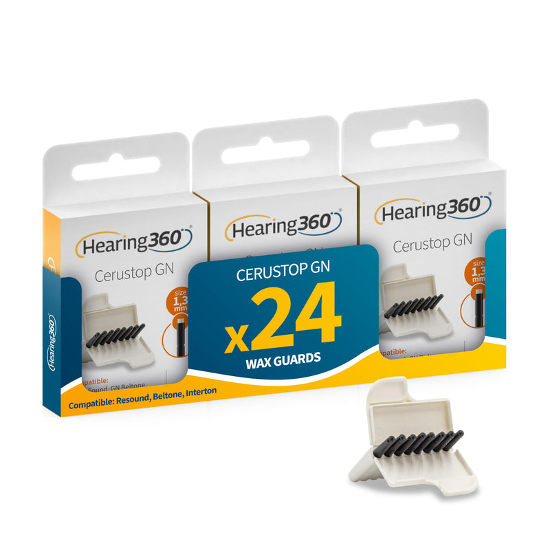 24 x Hearing Aid Protection Against Earwax, Moisture and Dust Protection with Resealable Hard Case 24 x Hearing Aid Filters