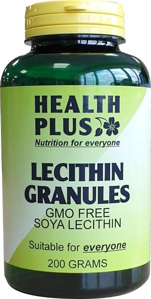 Health Plus Lecithin Granules : Memory Plant Supplement : 200g, in a Recyclable Pot