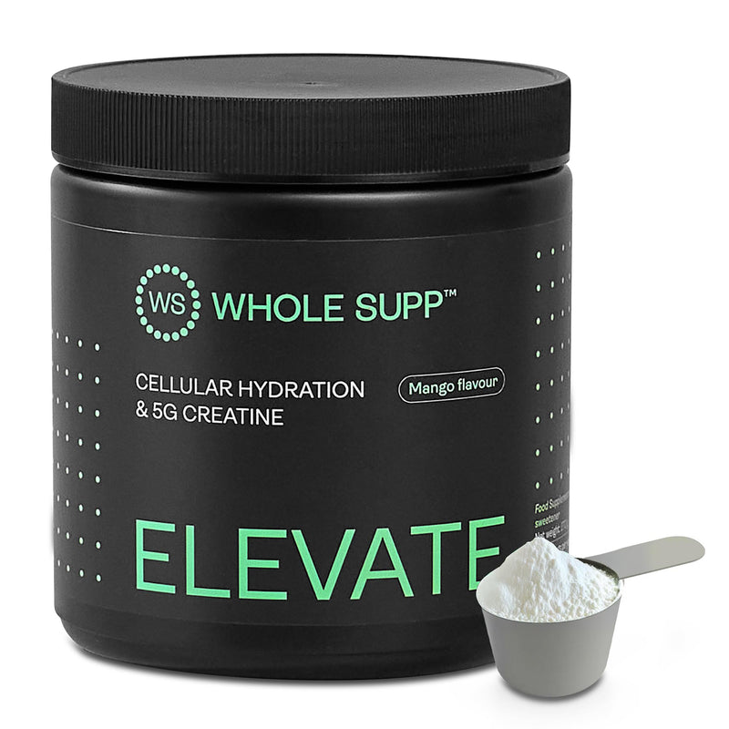 Elevate Creatine Powder with Electrolytes - Mango Flavour – 5g Pure Monohydrate Formula to Boost Energy, Sharpen Focus & Enhance Recovery – 30 Servings (270g) Intra & Post Workout Drink