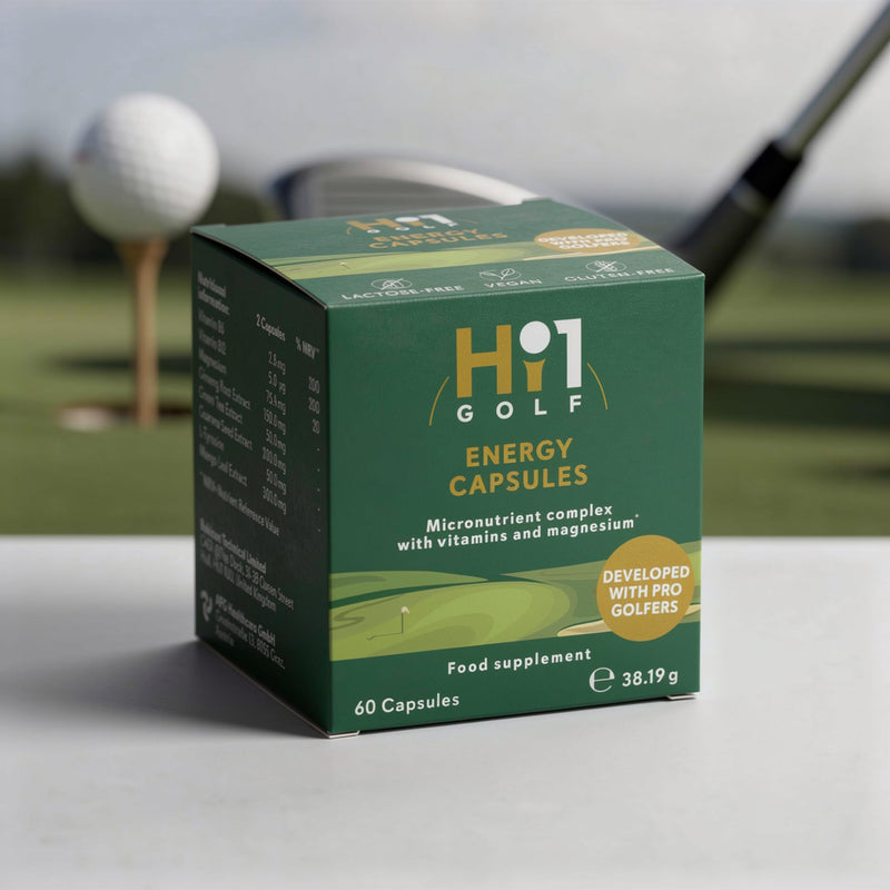 Hi1 GOLF Energy & Endurance – Golf Supplement, Stronger Swings, Faster Recovery Supports Energy, Stamina & Mental Focus with Ginseng, Green Tea & Guarana Extract, Magnesium, Vitamin B6 & B12-60Caps